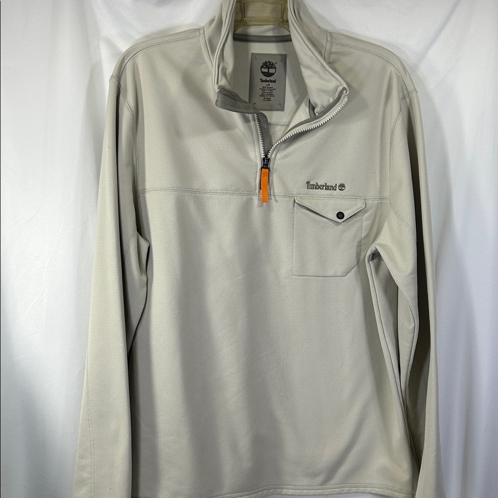Timberland Men's Light Tan Quarter-Zip Jacket Sz M